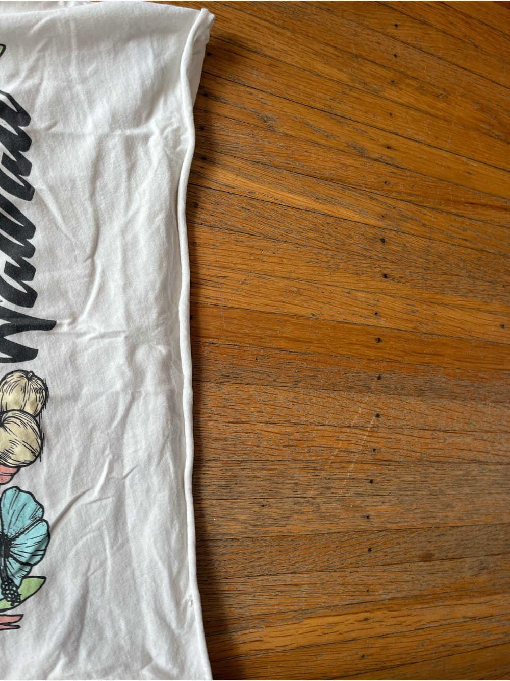 Free People Brand Off-White Tropical Graphic Tee - Hawaiian Design - Picture 6 of 8